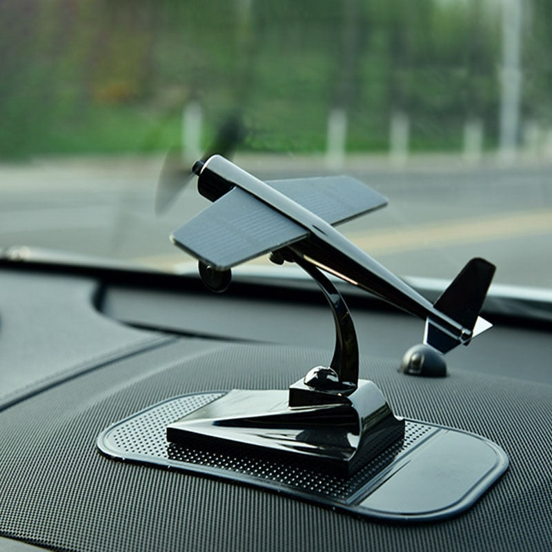 Solar Powered Rotating Airplane Model Car Decoration Creative Gift Box Home Decoration Living Room Decoration and Ornaments acacuss