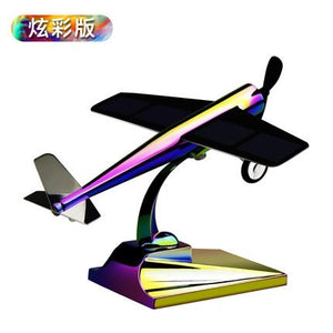 Solar Powered Rotating Airplane Model Car Decoration Creative Gift Box Home Decoration Living Room Decoration and Ornaments acacuss