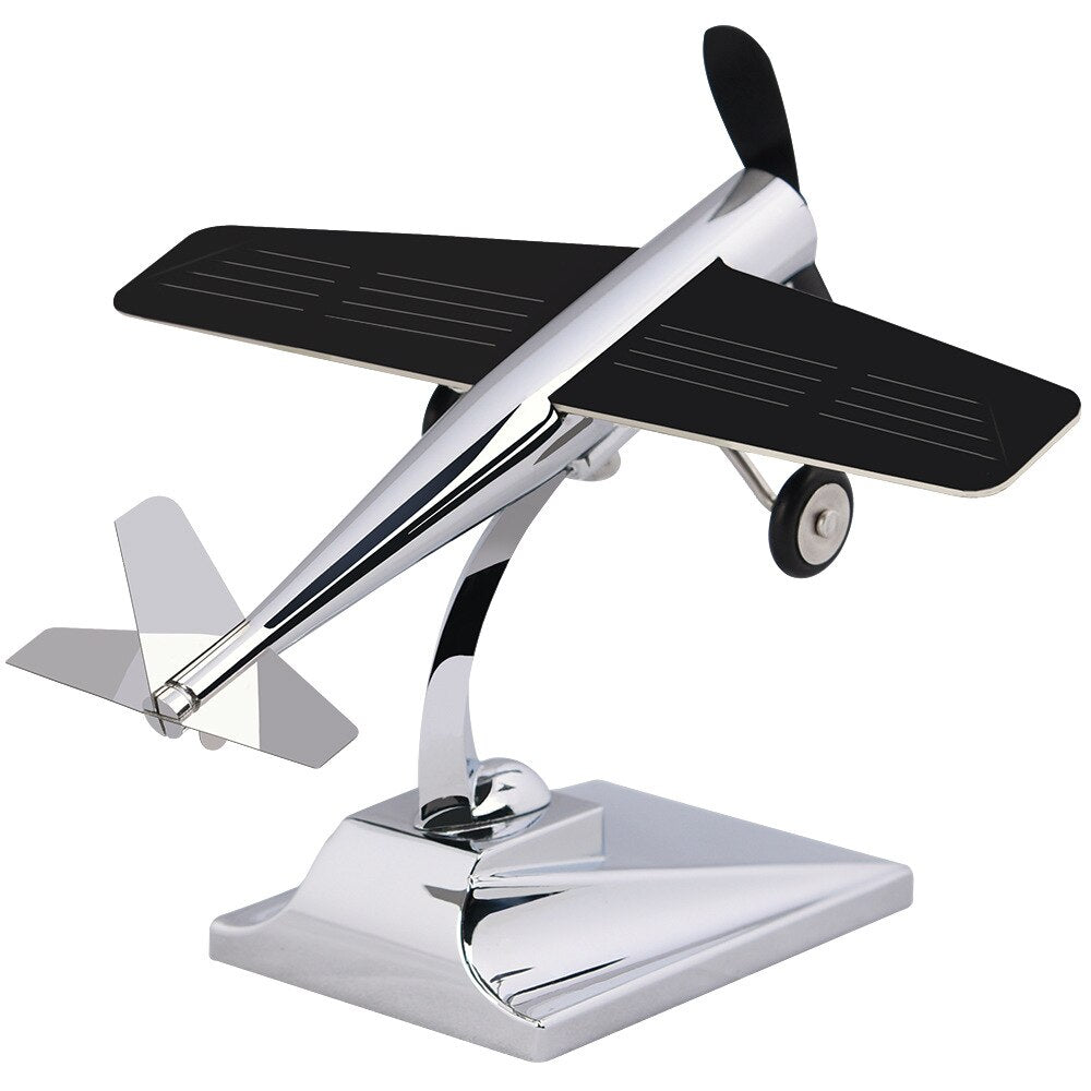 Solar Powered Rotating Airplane Model Car Decoration Creative Gift Box Home Decoration Living Room Decoration and Ornaments acacuss
