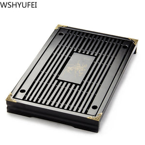Solid Wood Tea Tray Storage Water Drainage Dual Use Tea set Tea Set Chinese Tea Room Ceremony Tools acacuss