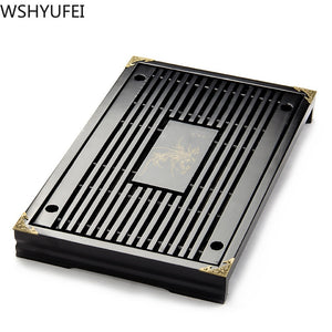 Solid Wood Tea Tray Storage Water Drainage Dual Use Tea set Tea Set Chinese Tea Room Ceremony Tools acacuss