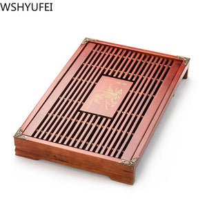Solid Wood Tea Tray Storage Water Drainage Dual Use Tea set Tea Set Chinese Tea Room Ceremony Tools acacuss