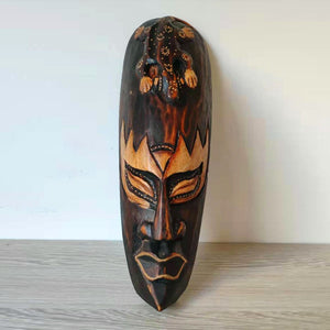 Southeast Asian Style Wall Hanging Pendant Thai Wood Carving African Face Mask Creative Retro Home Bar Hotel Decoration acacuss