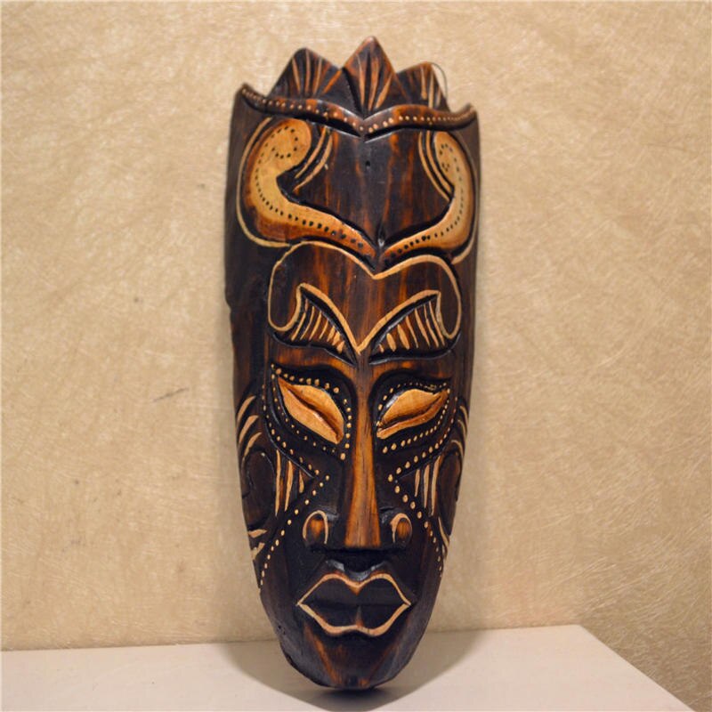 Southeast Asian Style Wall Hanging Pendant Thai Wood Carving African Face Mask Creative Retro Home Bar Hotel Decoration acacuss