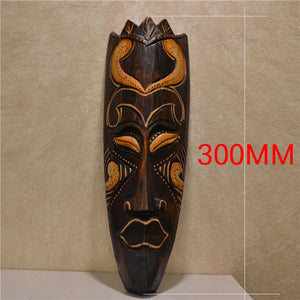 Southeast Asian Style Wall Hanging Pendant Thai Wood Carving African Face Mask Creative Retro Home Bar Hotel Decoration acacuss