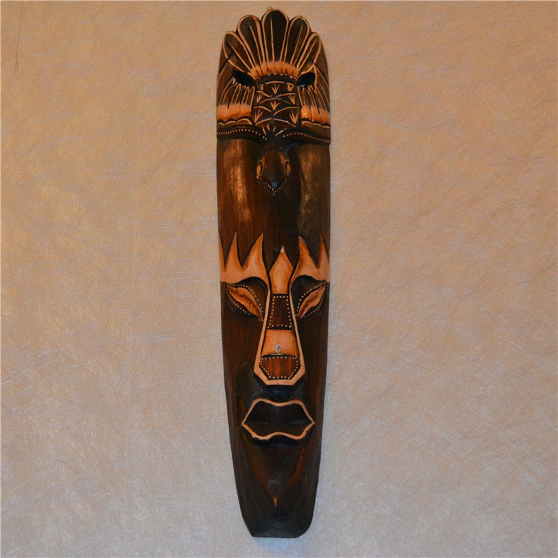 Southeast Asian Style Wall Hanging Pendant Thai Wood Carving African Face Mask Creative Retro Home Bar Hotel Decoration acacuss