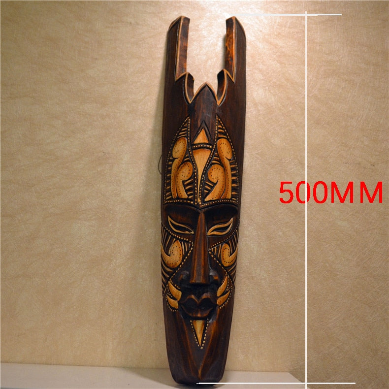 Southeast Asian Style Wall Hanging Pendant Thai Wood Carving African Face Mask Creative Retro Home Bar Hotel Decoration acacuss