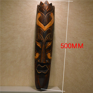 Southeast Asian Style Wall Hanging Pendant Thai Wood Carving African Face Mask Creative Retro Home Bar Hotel Decoration acacuss