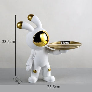 2023 New Space Rabbit Tray Key Storage Decoration, Astronaut Entrance Living Room Desktop Decoration, Home Decoration, Figurines acacuss