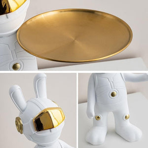 2023 New Space Rabbit Tray Key Storage Decoration, Astronaut Entrance Living Room Desktop Decoration, Home Decoration, Figurines acacuss