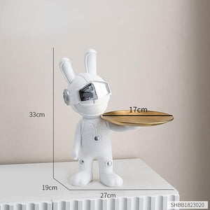 2023 New Space Rabbit Tray Key Storage Decoration, Astronaut Entrance Living Room Desktop Decoration, Home Decoration, Figurines acacuss