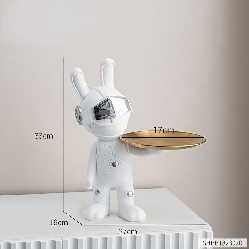 2023 New Space Rabbit Tray Key Storage Decoration, Astronaut Entrance Living Room Desktop Decoration, Home Decoration, Figurines acacuss