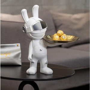 2023 New Space Rabbit Tray Key Storage Decoration, Astronaut Entrance Living Room Desktop Decoration, Home Decoration, Figurines acacuss