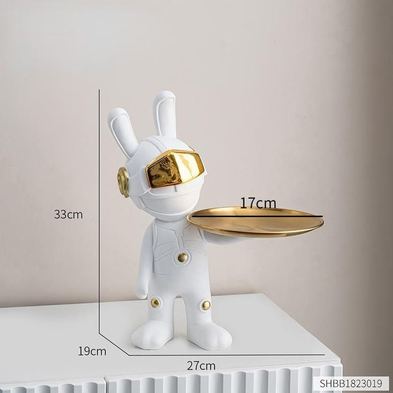 2023 New Space Rabbit Tray Key Storage Decoration, Astronaut Entrance Living Room Desktop Decoration, Home Decoration, Figurines acacuss