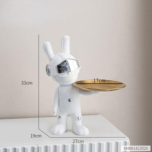 2023 New Space Rabbit Tray Key Storage Decoration, Astronaut Entrance Living Room Desktop Decoration, Home Decoration, Figurines acacuss