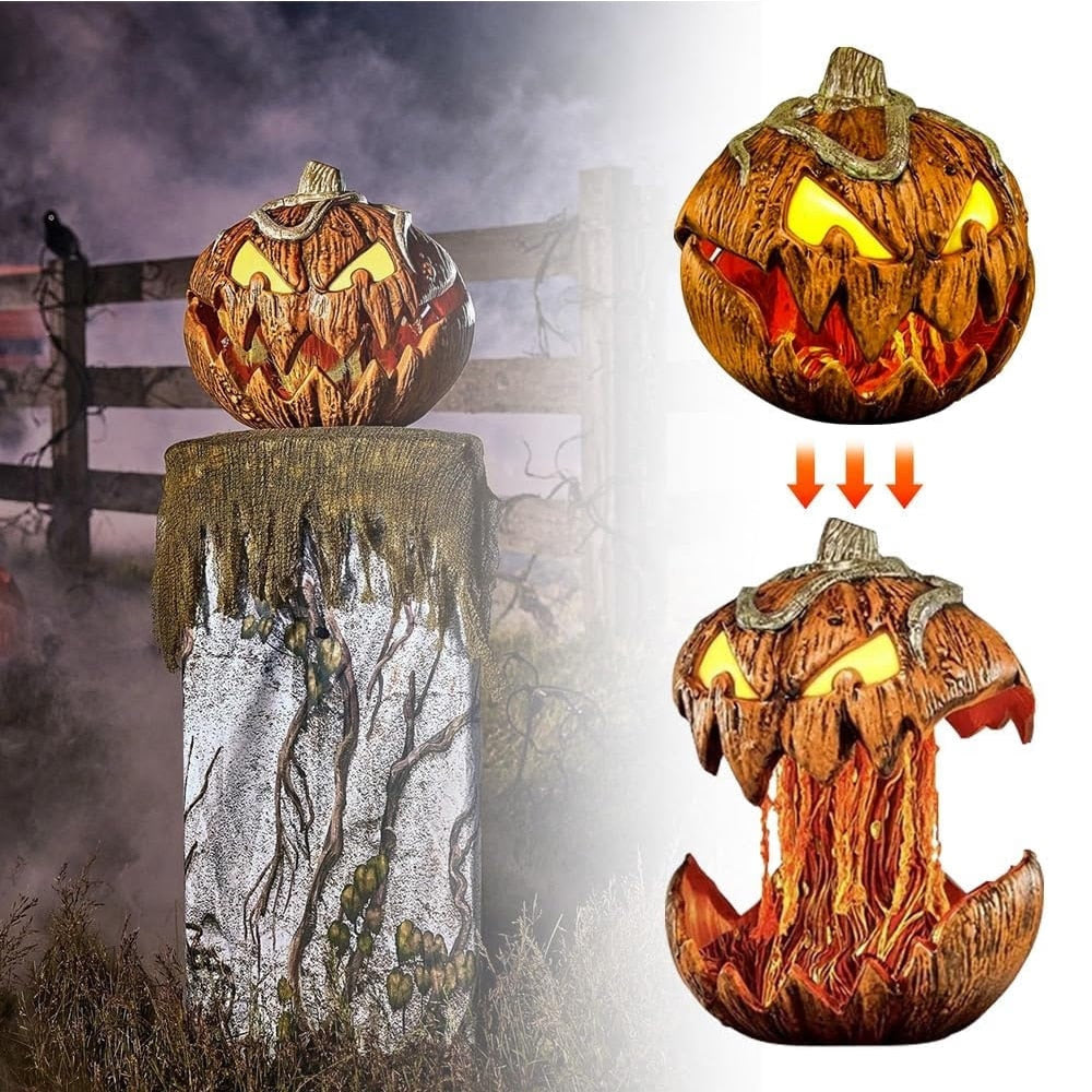 2023 New for Spirit Halloween Gourdo Animatronic,Halloween Rise and Fall Makes a Terrifying Sound Pumpkin Head,Halloween Decor acacuss