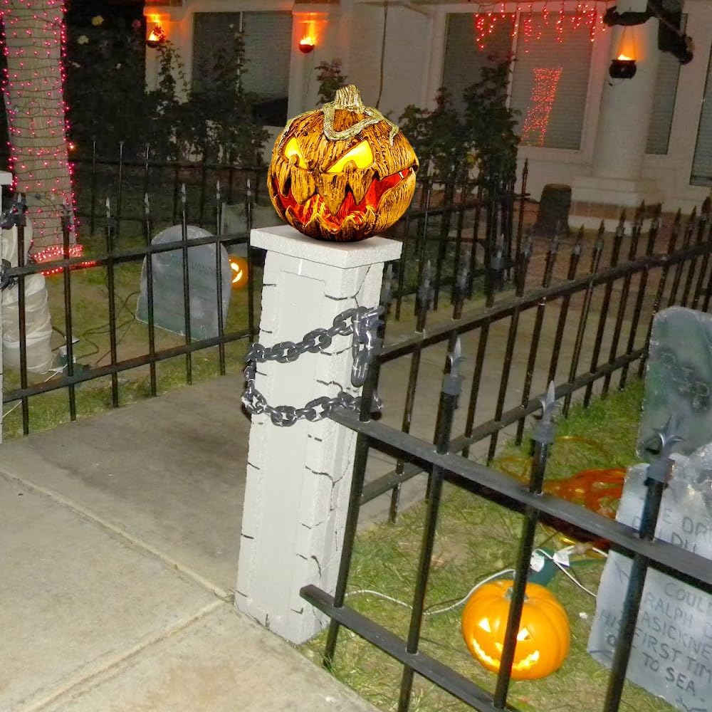 2023 New for Spirit Halloween Gourdo Animatronic,Halloween Rise and Fall Makes a Terrifying Sound Pumpkin Head,Halloween Decor acacuss
