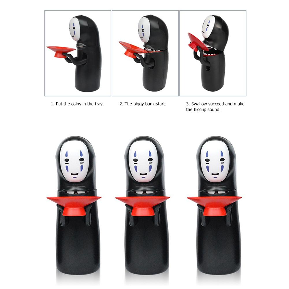 Spirited Away Kaonashi No-face Piggy Bank Toy Automatic Eaten Coin Bank Miyazaki Hayao Chihiro Figure Saving Money Box Kids Gift acacuss
