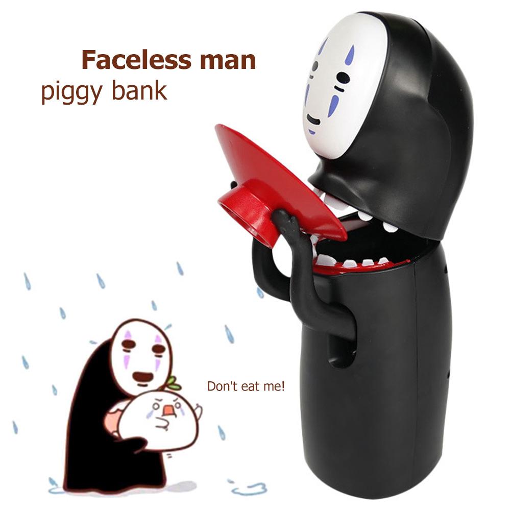 Spirited Away Kaonashi No-face Piggy Bank Toy Automatic Eaten Coin Bank Miyazaki Hayao Chihiro Figure Saving Money Box Kids Gift acacuss