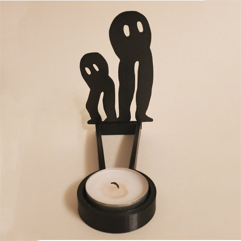 Spooktacular Halloween Shadow Decor Funny Candlestick with Skull Pumpkin Witch Desktop Decor Horror Spooky Decor 2023 Halloween acacuss