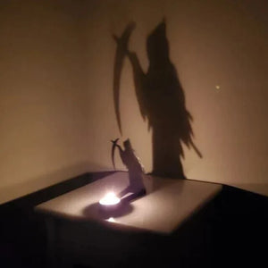 Spooktacular Halloween Shadow Decor Funny Candlestick with Skull Pumpkin Witch Desktop Decor Horror Spooky Decor 2023 Halloween acacuss