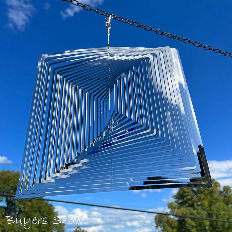 Square Wind Chimes Outdoor Garden Metal Hanging Decoration Nordic Home Pendant Feng Shui Wind Bell Carillon Aesthetic Room Decor acacuss