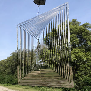 Square Wind Chimes Outdoor Garden Metal Hanging Decoration Nordic Home Pendant Feng Shui Wind Bell Carillon Aesthetic Room Decor acacuss