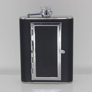Stainless Steel Flagon Whiskey Steel Flagon Cigarette Case Hip Flask Funnel Stainless Steel 5/6 Oz Wine Bottle Cigarette Set acacuss