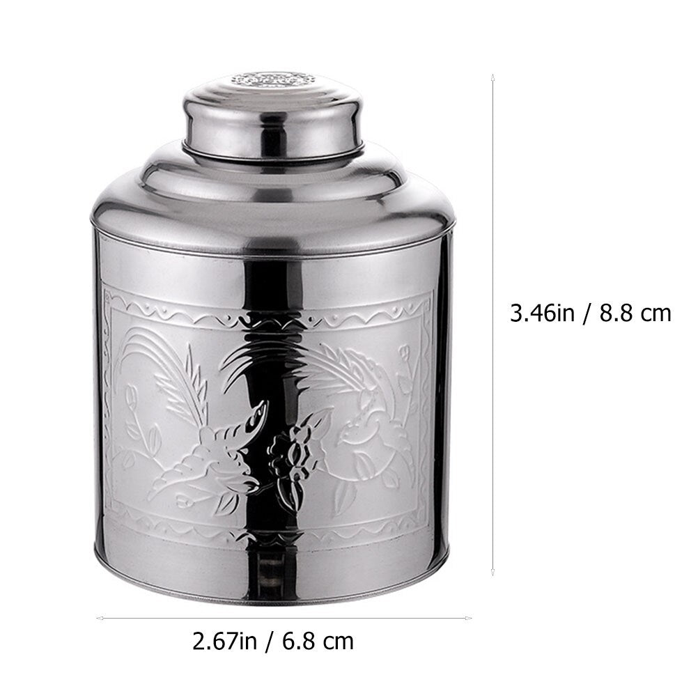 Stainless Steel Tea Caddy Tea Packaging Iron Box Household Portable Mini Metal Tea Box Small Sealed Tea Canister Food Container acacuss