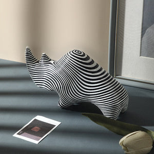 Statues Figurines Home Decor Room Resin Rhino Sculptures Figurines For Interior Room Ornaments Home Decor Art Craft Accessories acacuss
