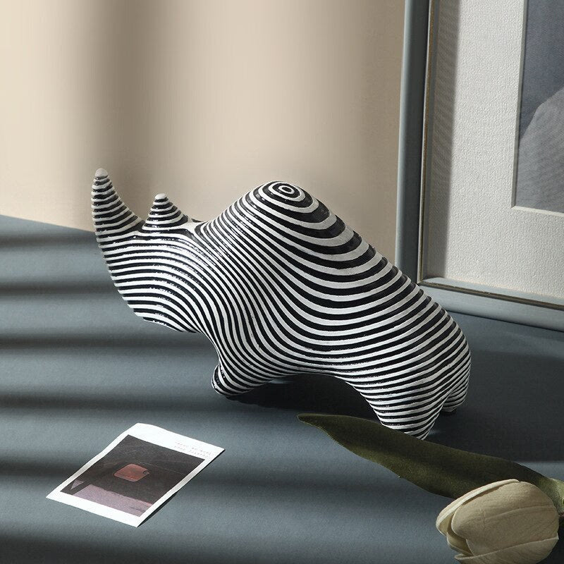 Statues Figurines Home Decor Room Resin Rhino Sculptures Figurines For Interior Room Ornaments Home Decor Art Craft Accessories acacuss