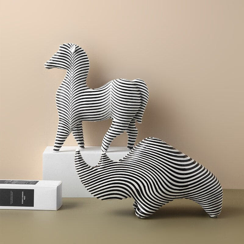 Statues Figurines Home Decor Room Resin Rhino Sculptures Figurines For Interior Room Ornaments Home Decor Art Craft Accessories acacuss