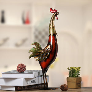 Statues Sculptures Iron Rooster Figurines Miniatures Metal Garden Statues Sculptures home decoration Handmade Crafts art acacuss