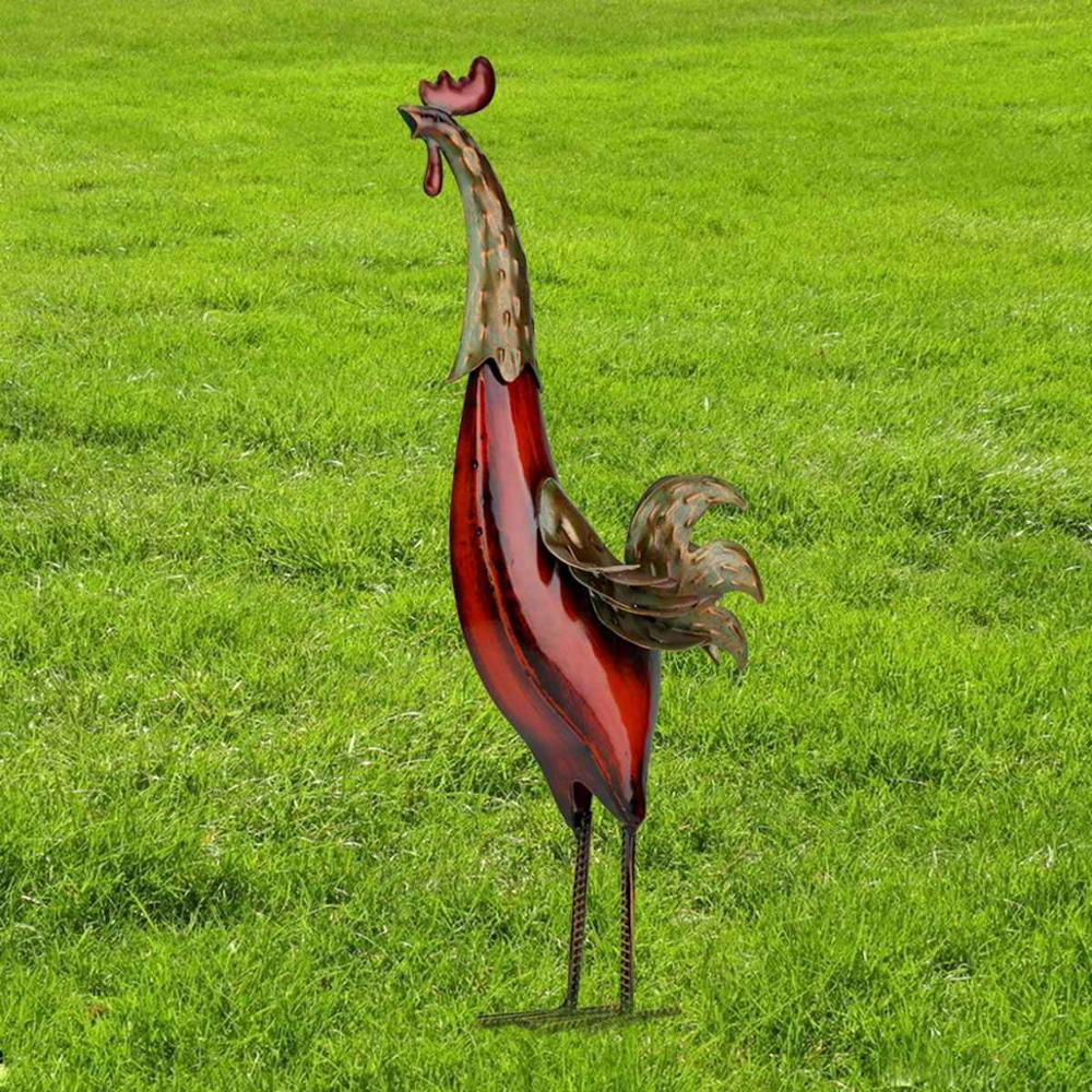 TOOARTS 彫像彫刻鉄鶏の置物ミニチュアメタルガーデン彫像彫刻家の装飾