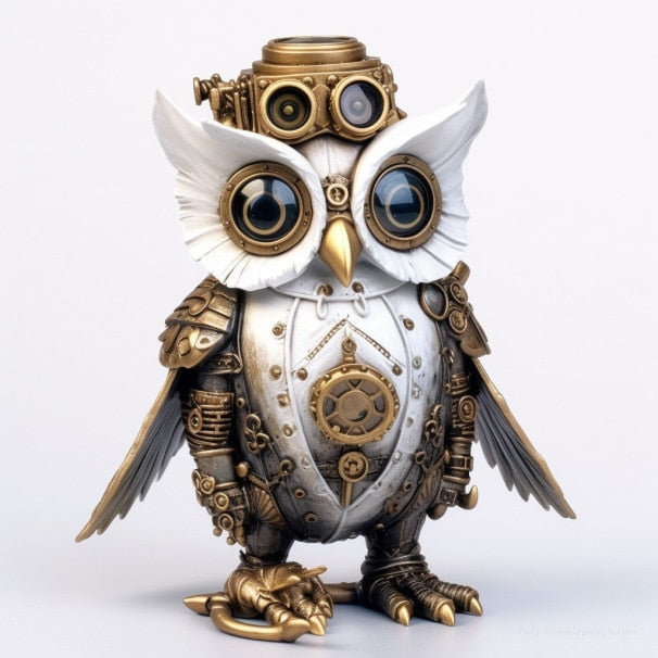 2023 New Steampunk Owl Resin Artwork Decoration Home Indoor and Outdoor Garden Door Decoration Halloween Decoration Accessories acacuss