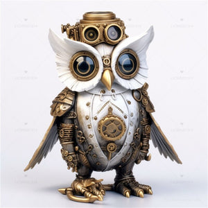 2023 New Steampunk Owl Resin Artwork Decoration Home Indoor and Outdoor Garden Door Decoration Halloween Decoration Accessories acacuss