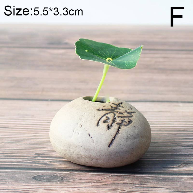 Stone Shape Small Vase Home DesktopCreative Ornaments Ceramic Stoneware Zen Hydroponic Plant Pots Small Fresh Flower Inserts acacuss