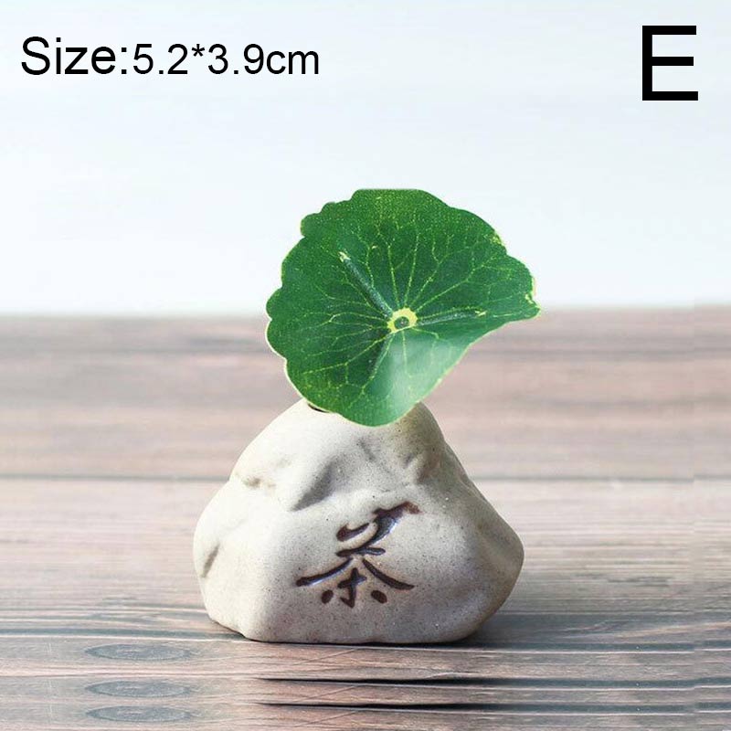 Stone Shape Small Vase Home DesktopCreative Ornaments Ceramic Stoneware Zen Hydroponic Plant Pots Small Fresh Flower Inserts acacuss