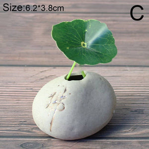 Stone Shape Small Vase Home DesktopCreative Ornaments Ceramic Stoneware Zen Hydroponic Plant Pots Small Fresh Flower Inserts acacuss