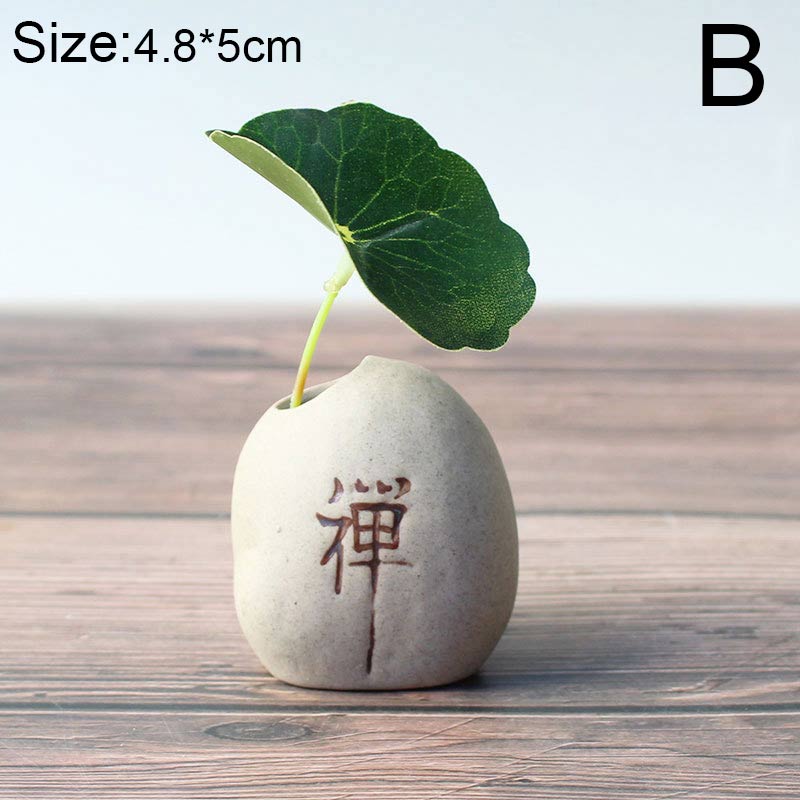 Stone Shape Small Vase Home DesktopCreative Ornaments Ceramic Stoneware Zen Hydroponic Plant Pots Small Fresh Flower Inserts acacuss