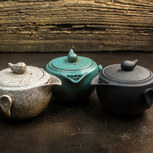 Stoneware Side Grip Pot Kung Fu Tea Set New Chinese Antique Teapot - acacuss