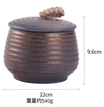 Stoneware Tea Caddy Ceramic Storage Jar Sealed Jar Tea Box Tea Container Food Storage Box Tea Organizer Candy Jars Tea Can acacuss
