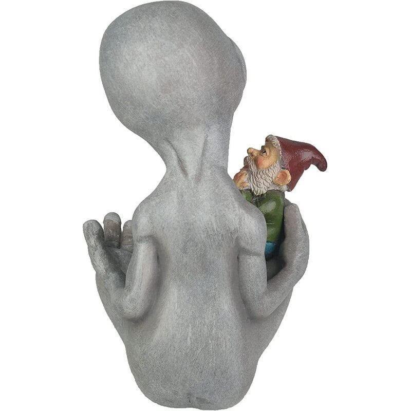 Strange Alien Holding Dwarf Jurassic Garden Elf Decoration Figurines Pieces Creative Art Design Courtyard Decor Garden Statues acacuss