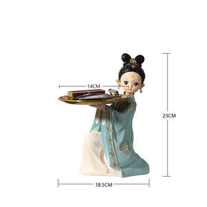 Style Girl Tray,Resin Art And Craft Gift Storage Decoration Accessories,Home Sitting Room Decoration, Tabletop TV Ark Crafts acacuss