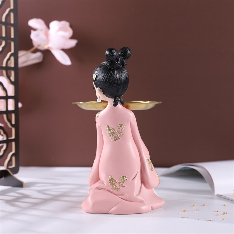 Style Girl Tray,Resin Art And Craft Gift Storage Decoration Accessories,Home Sitting Room Decoration, Tabletop TV Ark Crafts acacuss