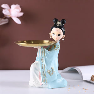 Style Girl Tray,Resin Art And Craft Gift Storage Decoration Accessories,Home Sitting Room Decoration, Tabletop TV Ark Crafts acacuss