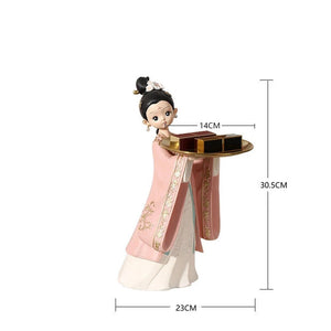 Style Girl Tray,Resin Art And Craft Gift Storage Decoration Accessories,Home Sitting Room Decoration, Tabletop TV Ark Crafts acacuss