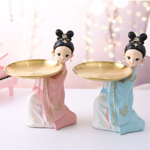 Style Girl Tray,Resin Art And Craft Gift Storage Decoration Accessories,Home Sitting Room Decoration, Tabletop TV Ark Crafts acacuss
