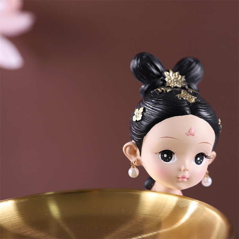 Style Girl Tray,Resin Art And Craft Gift Storage Decoration Accessories,Home Sitting Room Decoration, Tabletop TV Ark Crafts acacuss