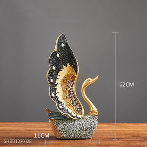 Swan Figurine Home Decoration Accessories for Living Room Resin Sculpture Art Luxury Wedding Decoration Statue easter Gift acacuss